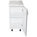 Corp inferior cu 1 Usa Zebra, Alb/MDF Gri, si blat Travertin 40 x 85 x 60